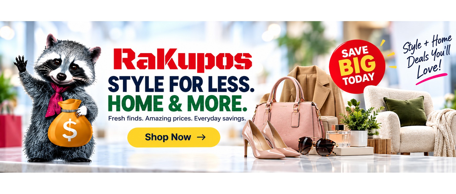 Rakupos style, home and everyday savings.