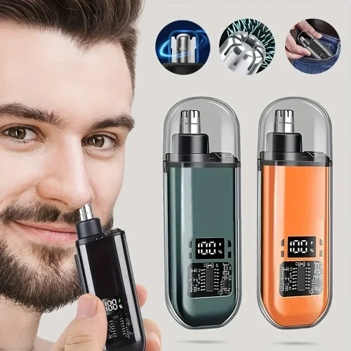 Nose Ear Hair Trimmer for Men – USB C Rechargeable Portable Fast Charge, Compact Grooming Kit